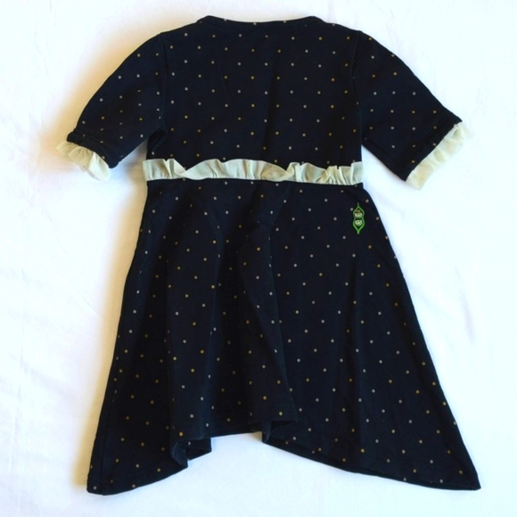 peekaboo beans black polkadot ruffle dress 3T toddler girls - Picture 9 of 10